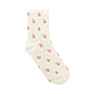 Mary Cream Flower Socks