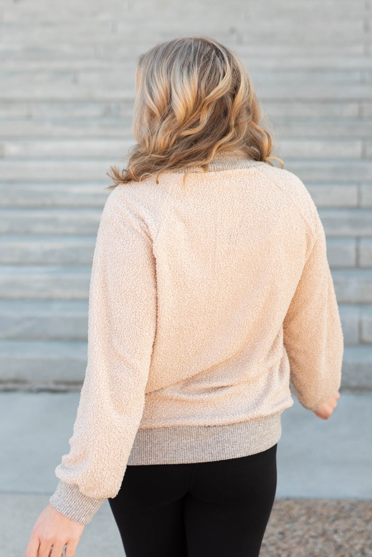 Fuzzy ivory pullover