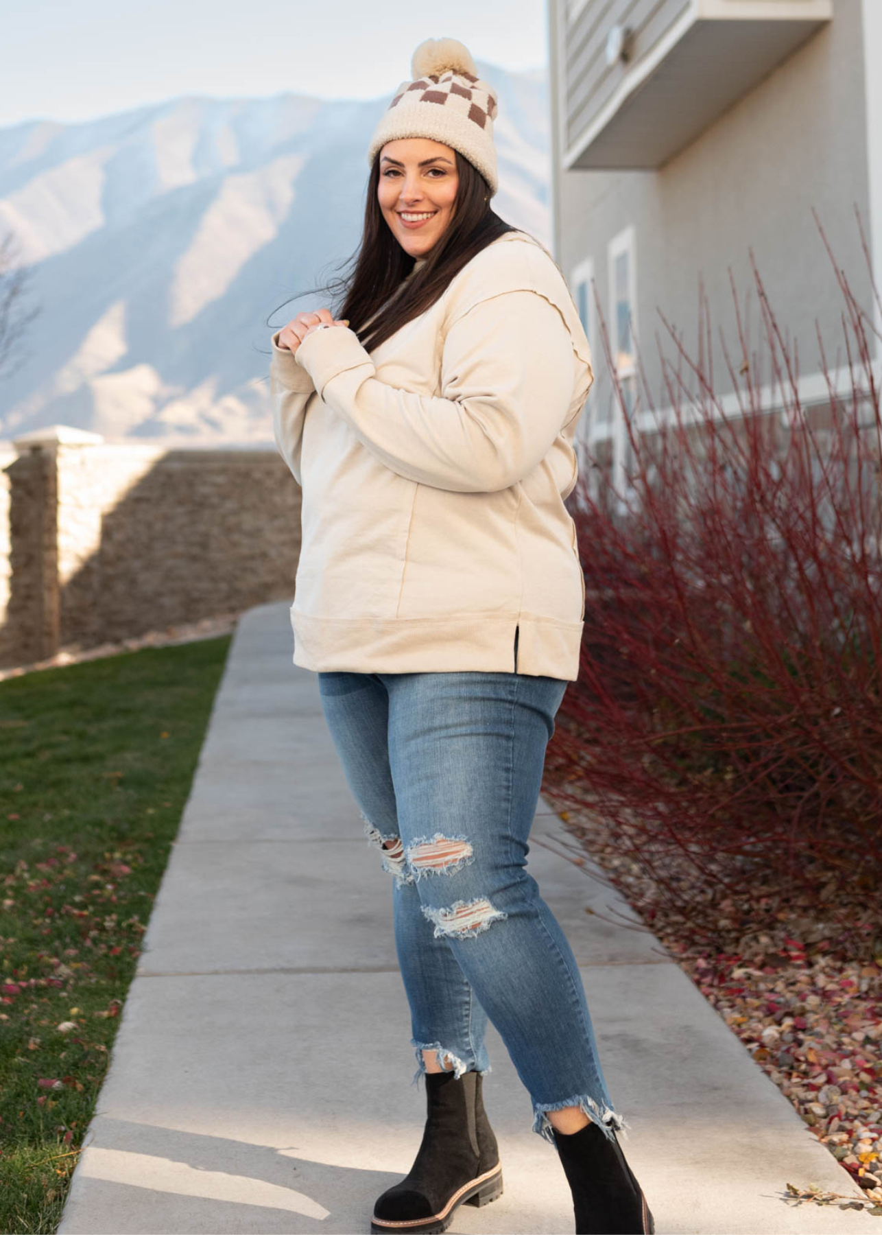 Plus size taupe sweater