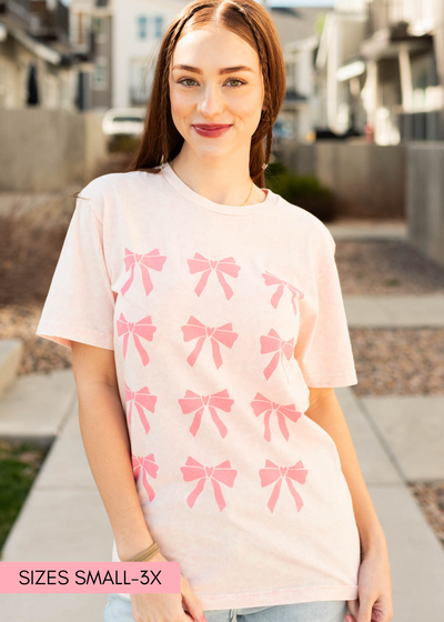 Light pink ribbons graphic tee