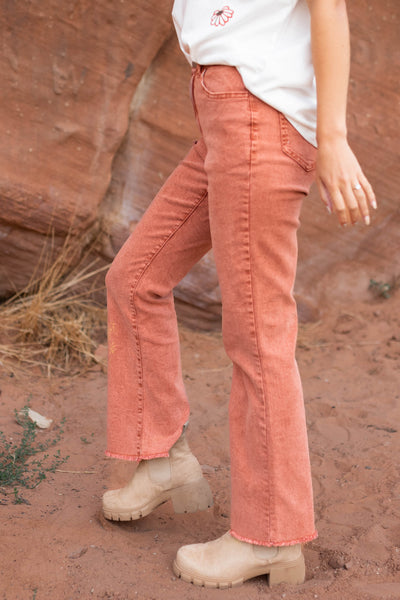 Side view of rust pants
