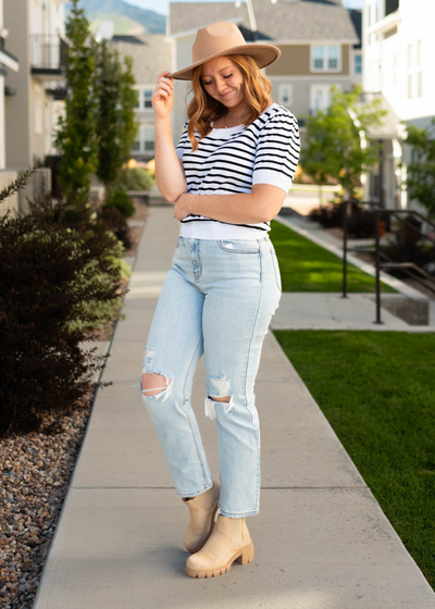 Ivory striped top