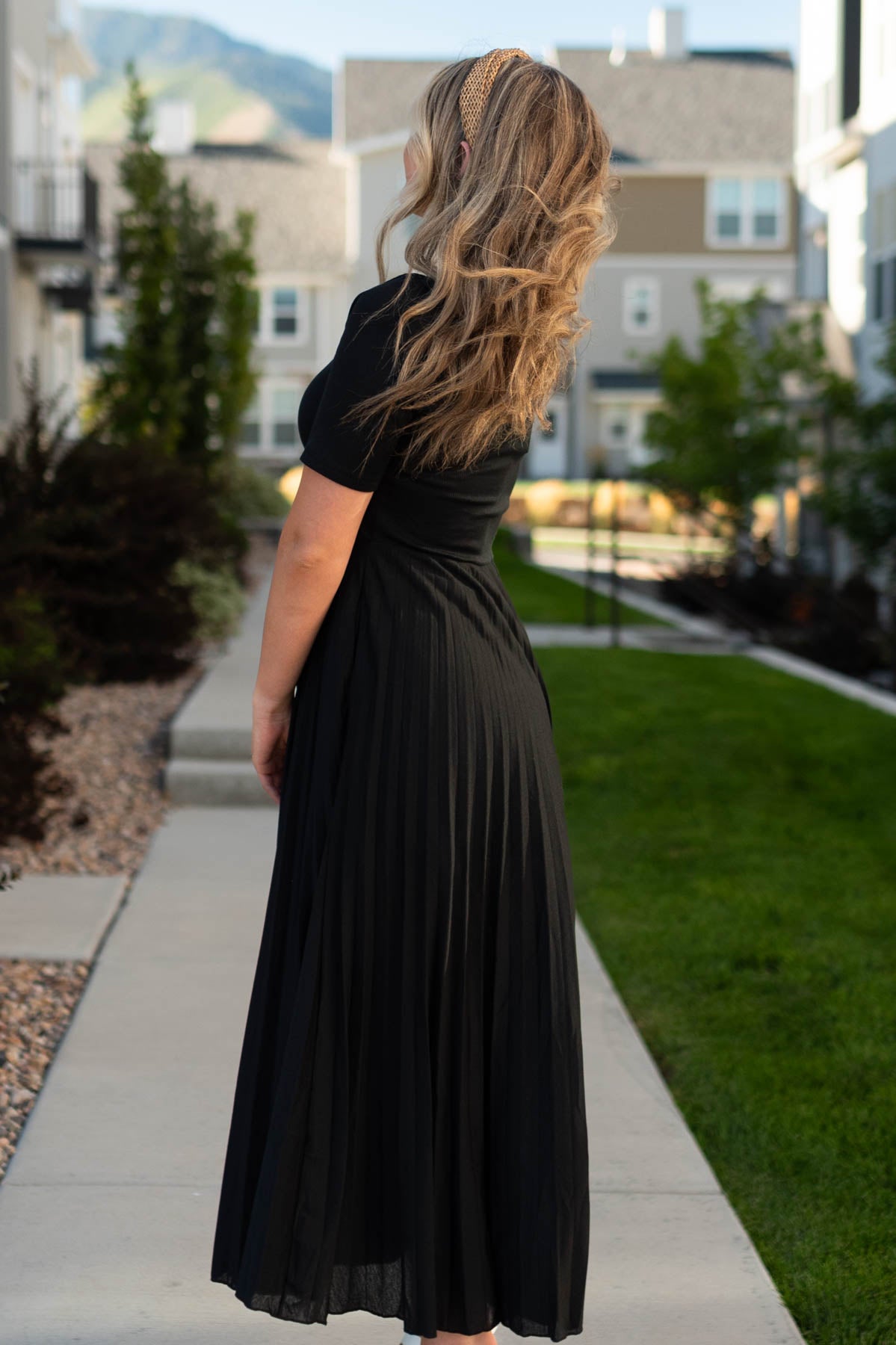 Side view of a black dress
