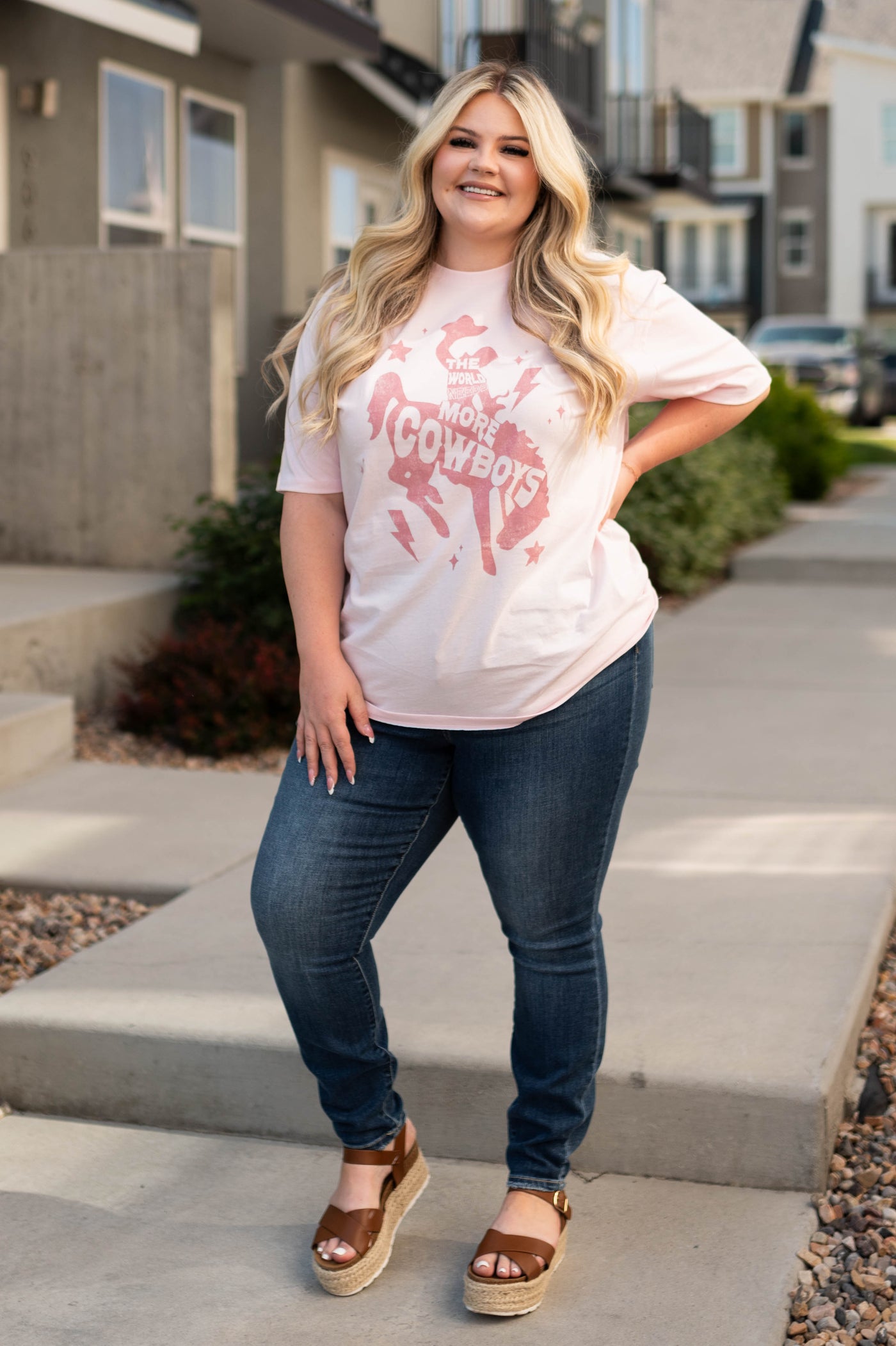 Plus size the world needs pink tee with short sleeves