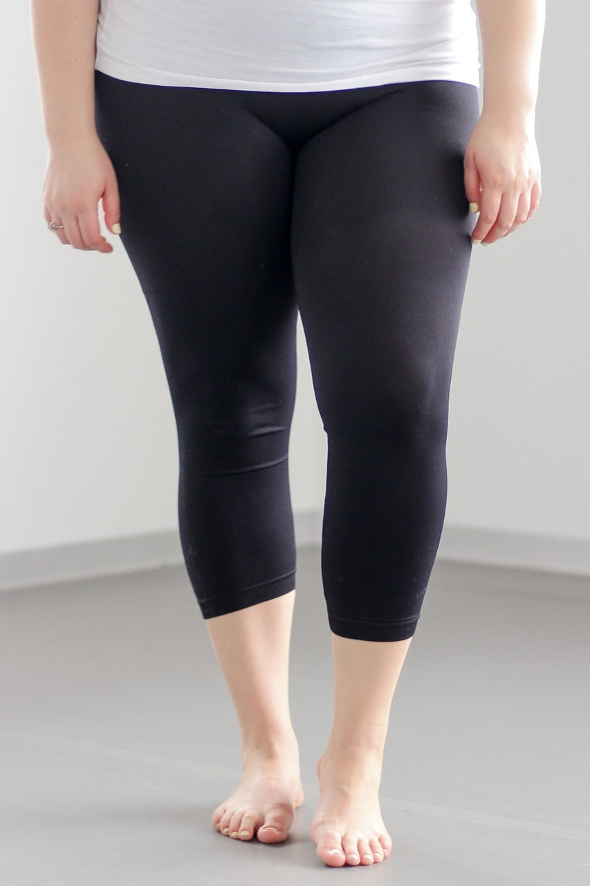 Plus Size Seamless High Waisted Capri Leggings My Sister s Closet Boutique
