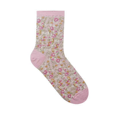 Tia Pink Floral Socks