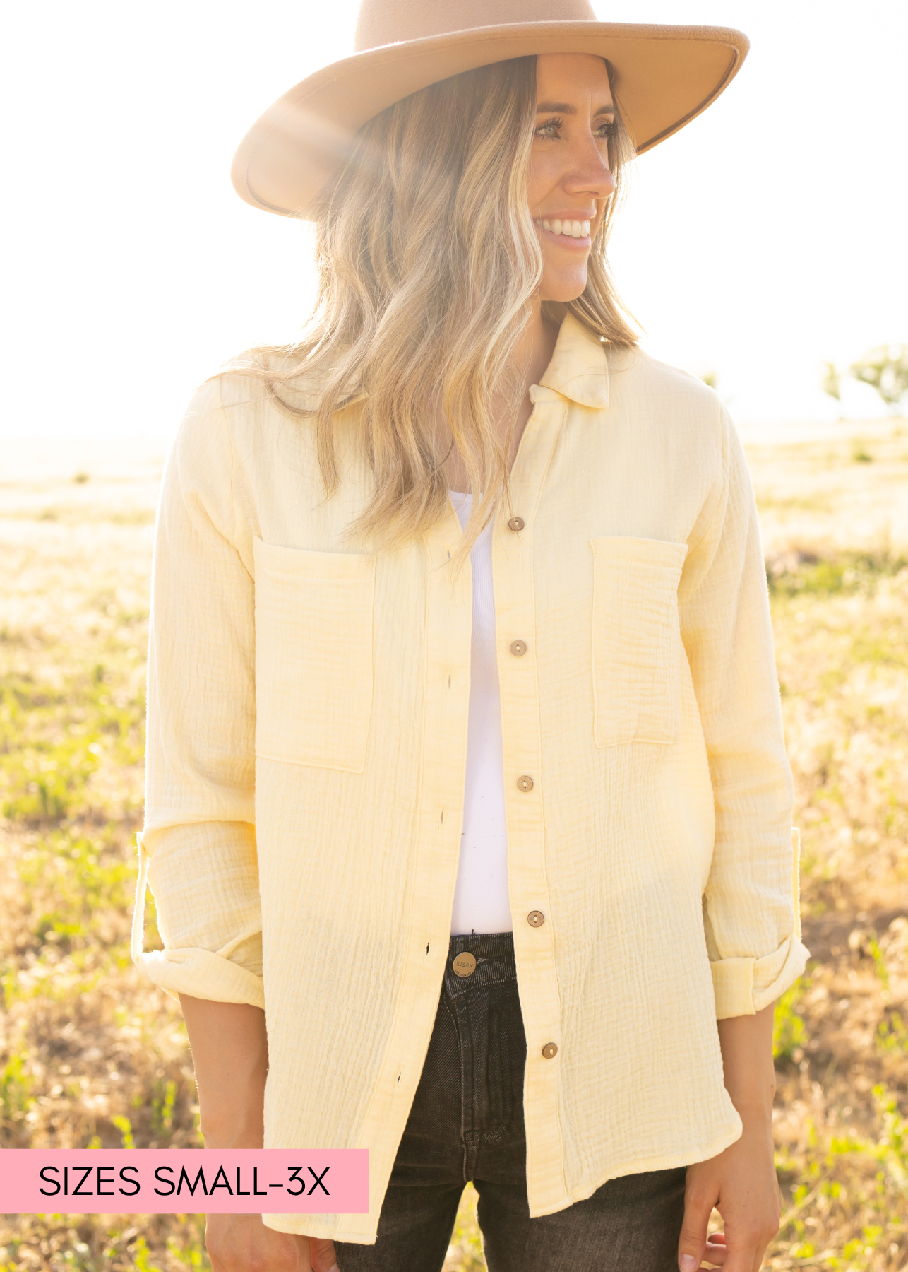 Button up yellow top