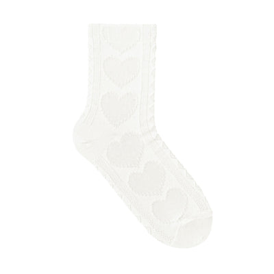 Brooklyn White Heart Socks