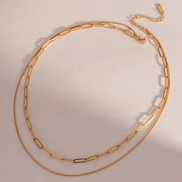 Anora 18K Gold Plated Double Chain Necklace