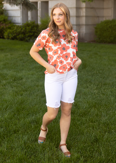 Vermillion floral top