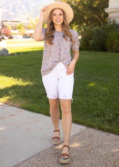 Blue floral top