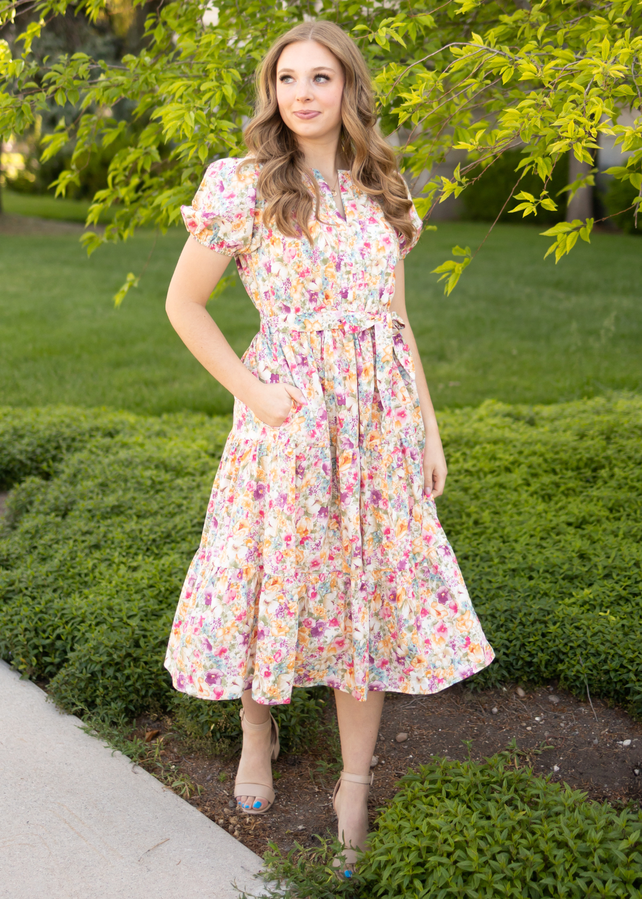Short sleeve floral dress