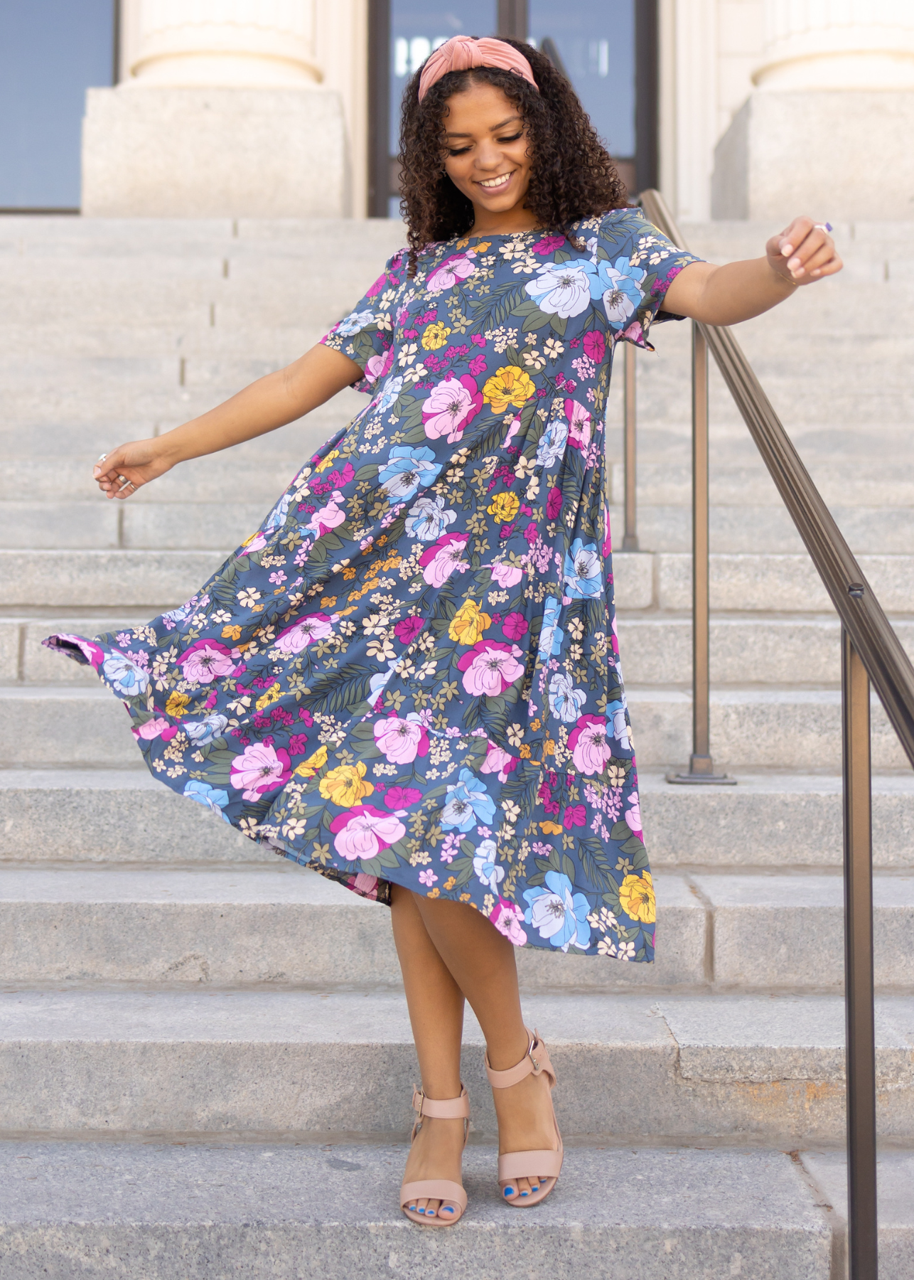 Bonnie Navy Floral Dress