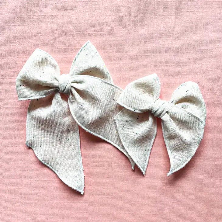 Elle Confetti Linen Bow