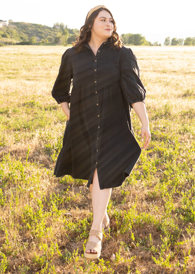 Plus size black dress