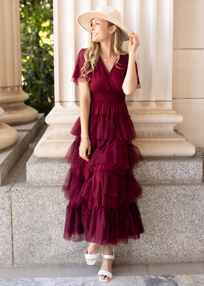 Burgundy dress