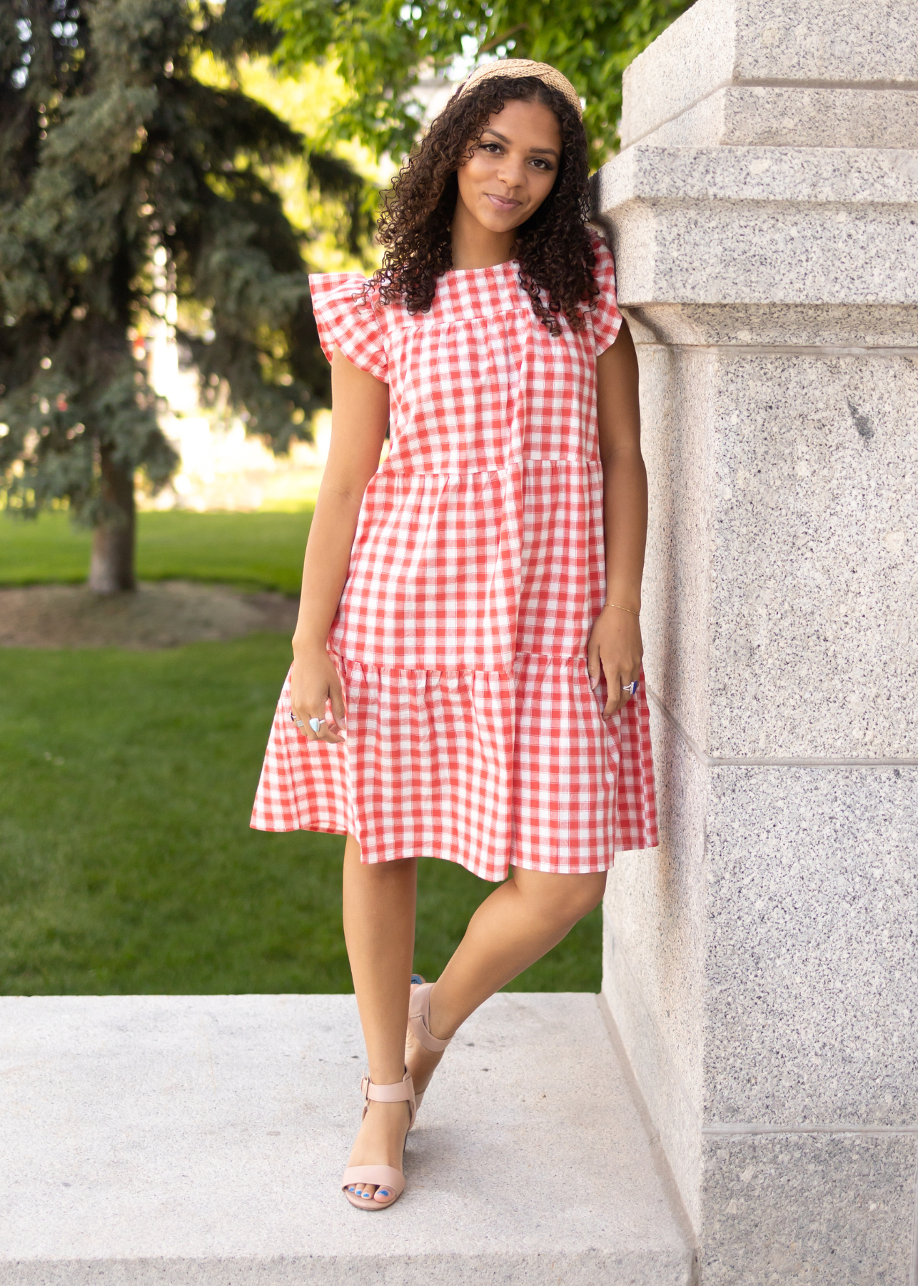 Red gingham dress