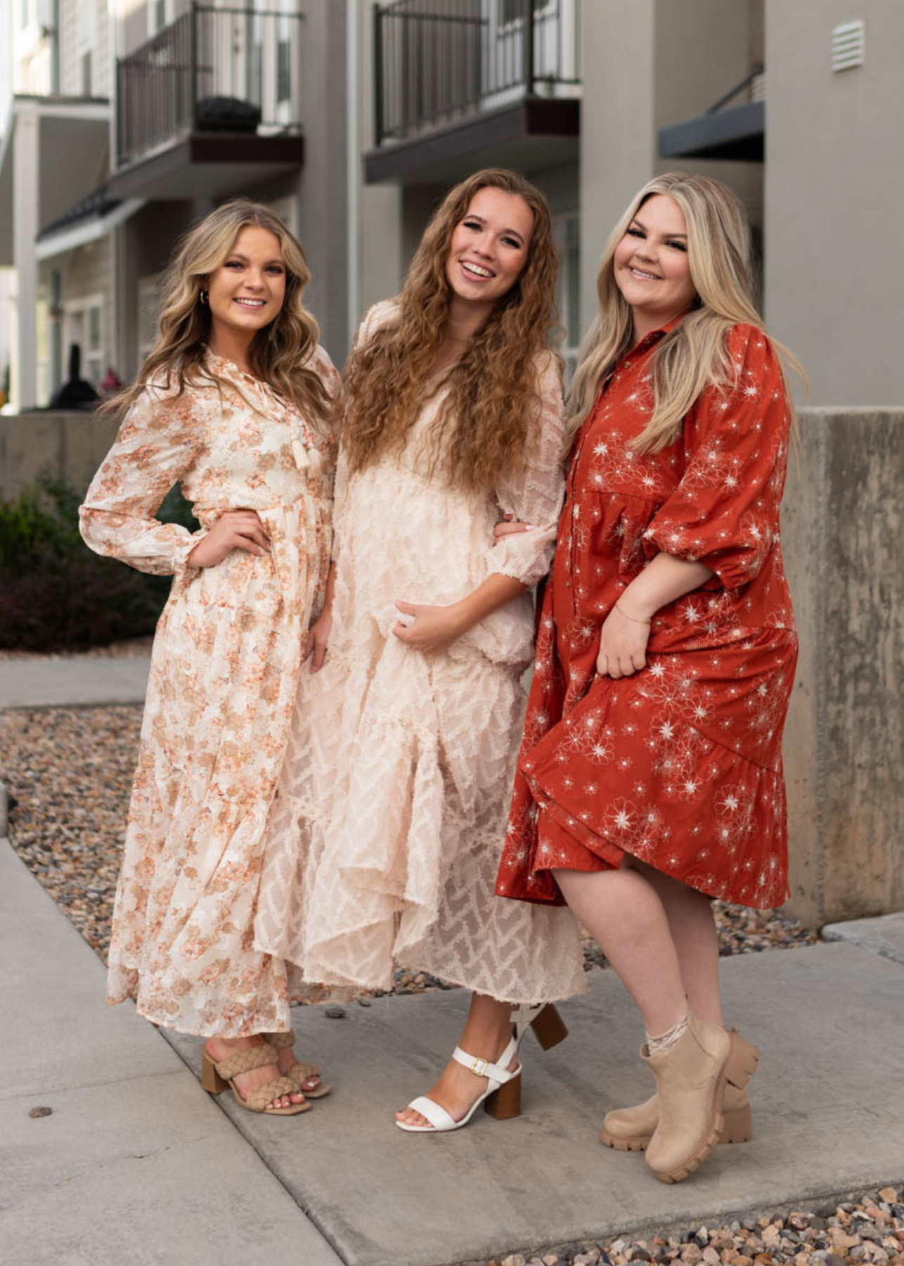 Krissy Rust Corduroy Embroidered Dress