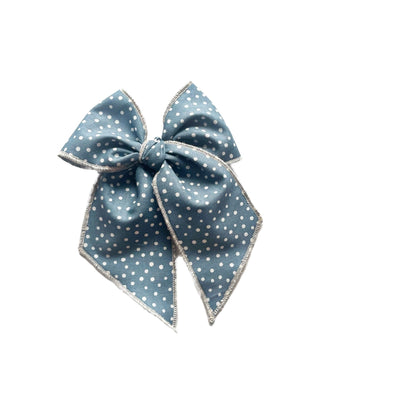 Elle Slate Dotted Bow