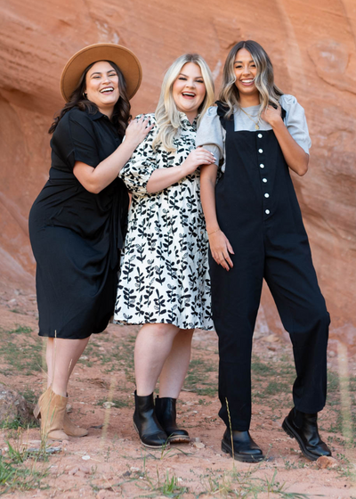 Leighann Black Floral Dress