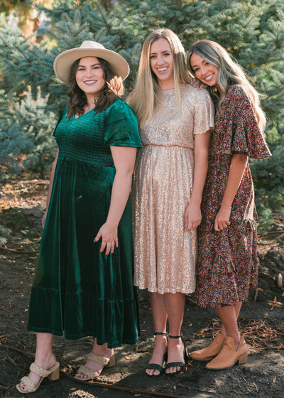 Kathleen Rose Gold Sequin Dress