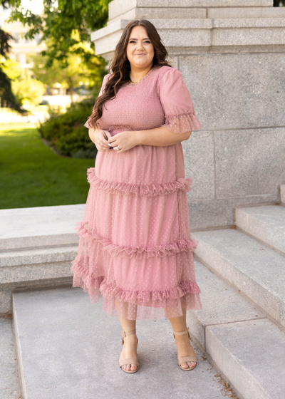 Plus size mauve dress
