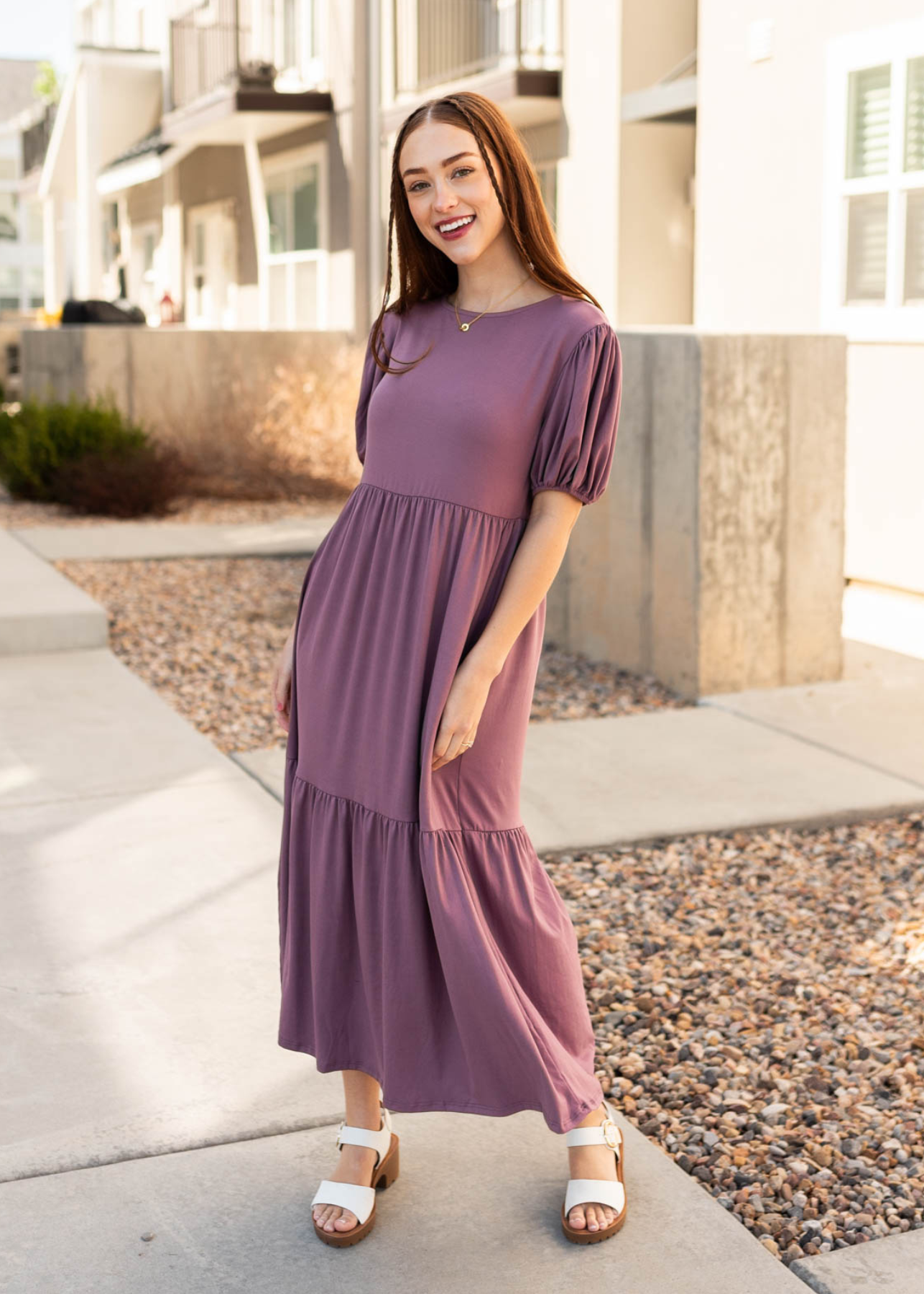 Lavender tiered dress