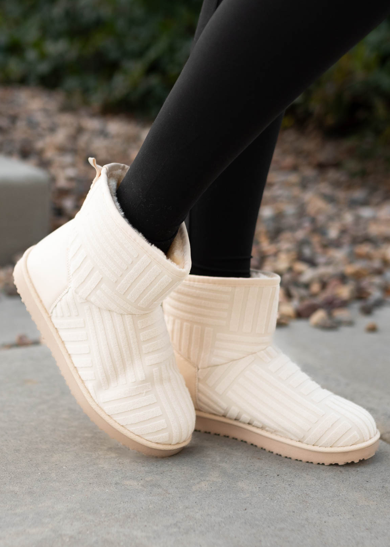 Cream boots