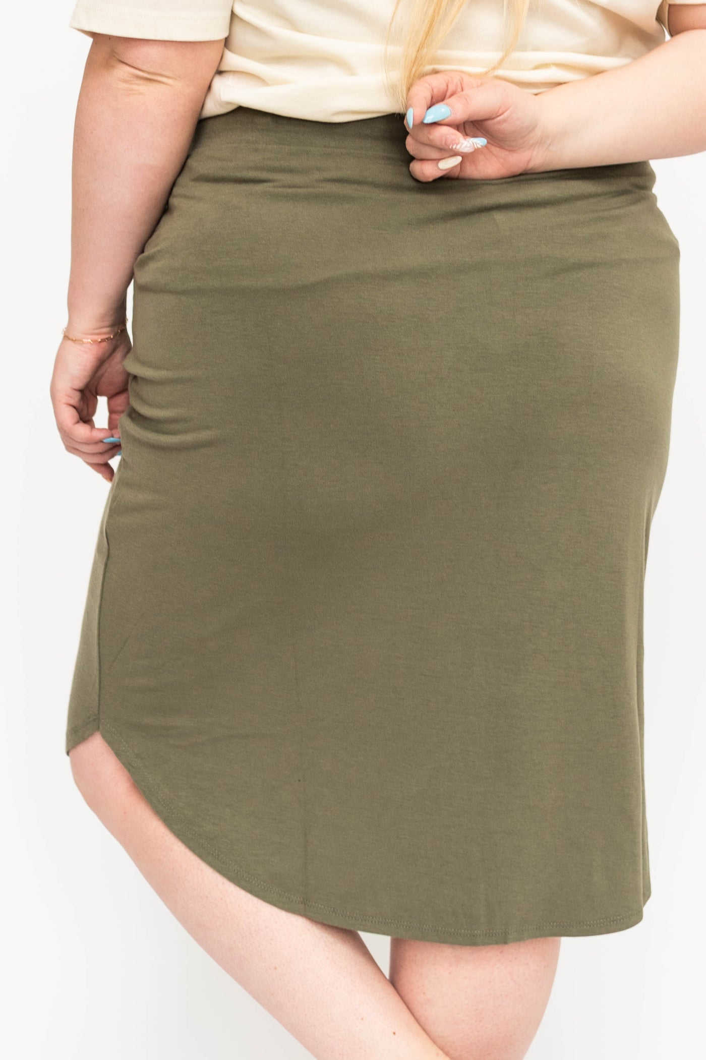 Plus size olive skirt