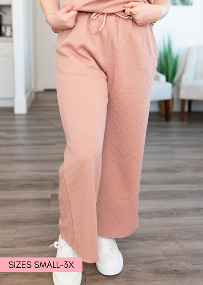 Dusty pink textured pants
