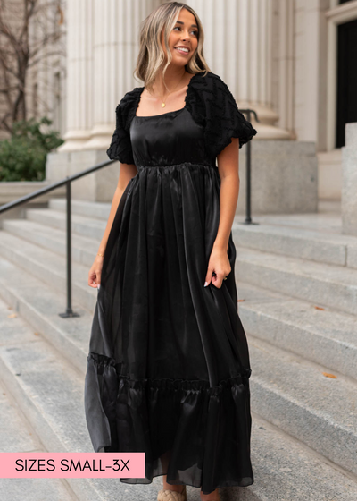Dress Bertha, Organza Puffed Sleeves Dress, Puffed Sleeves Dress, Black  Puffed Sleeves Dress - Etsy | Puff dress, Black short dress, Black dress  with sleeves