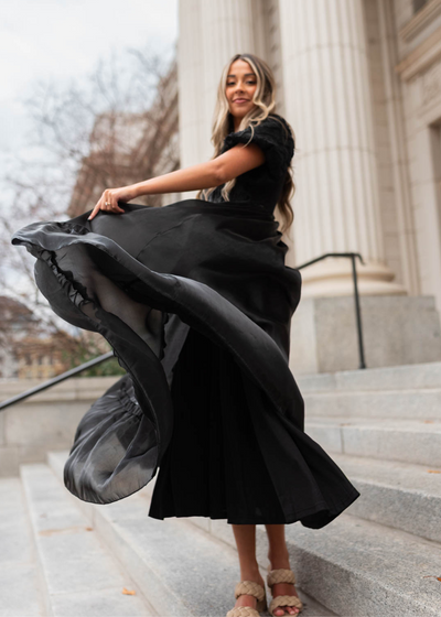 Black organza dress