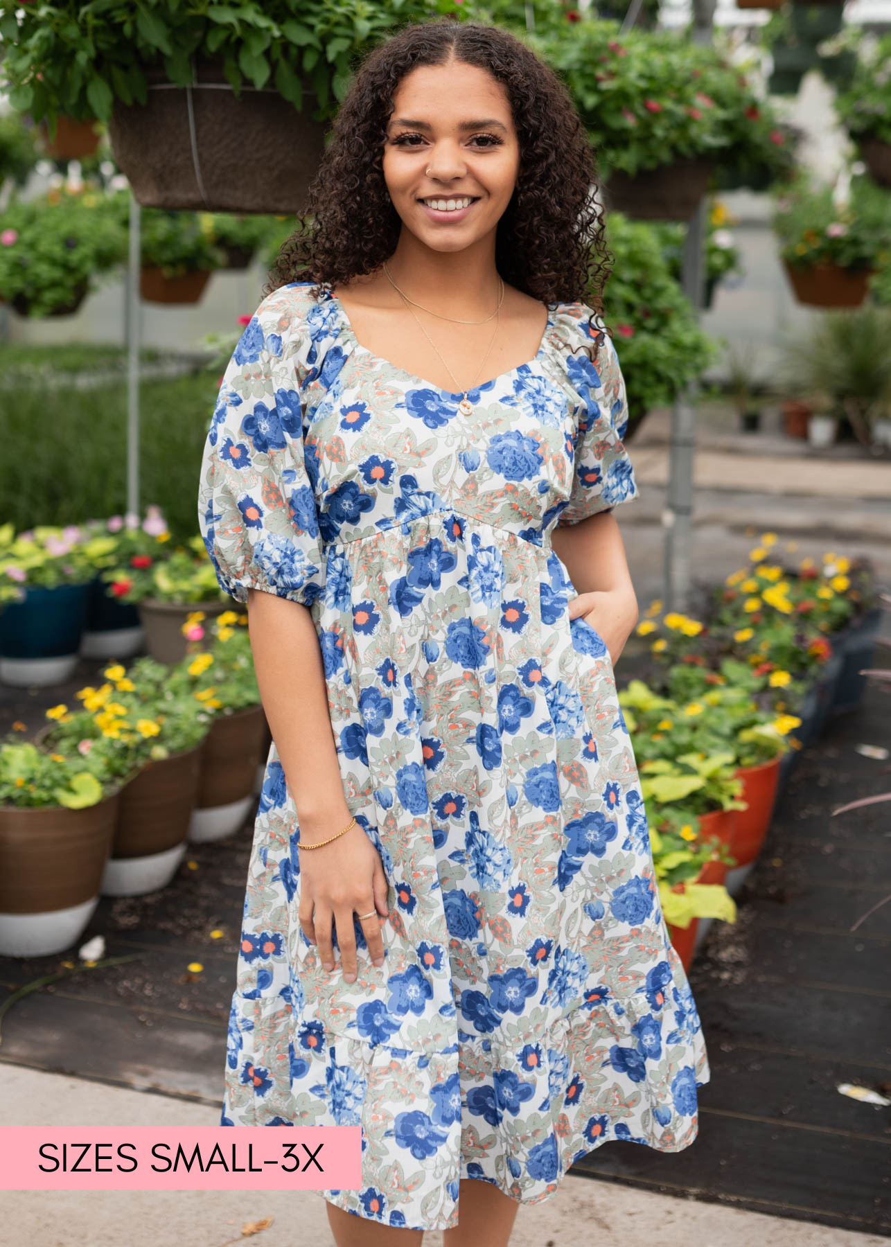 Blue floral dress