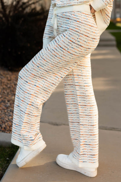 Side view of ivory pants