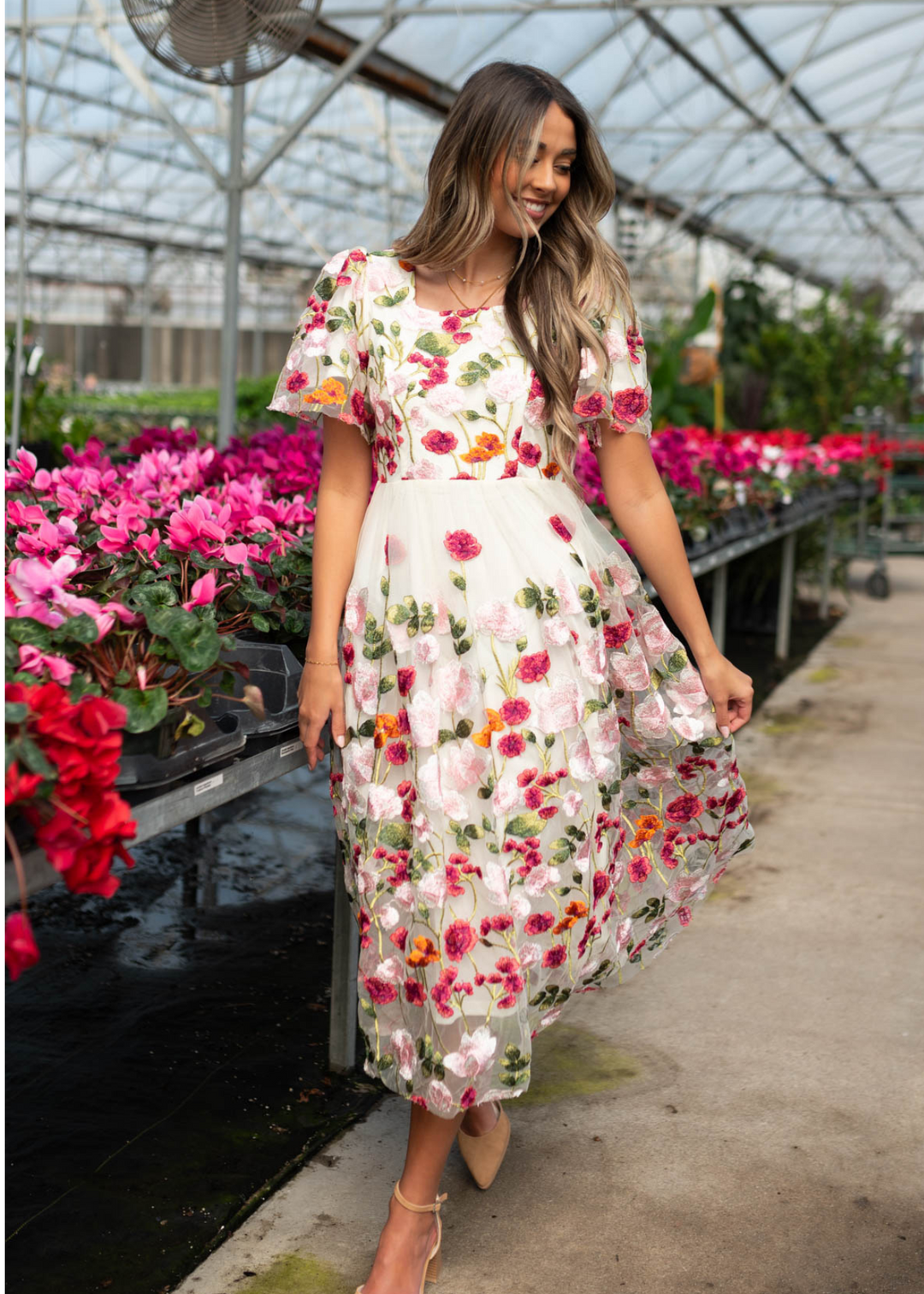 floral mesh dress