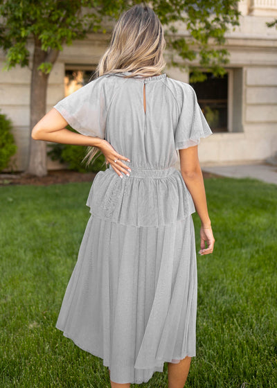 Back view of a gray dress