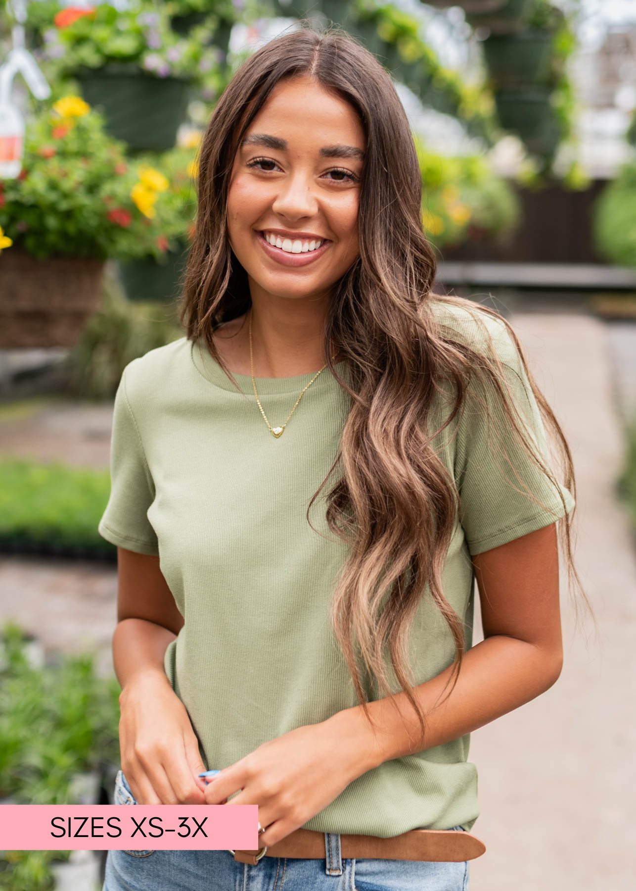 Sage ribbed top