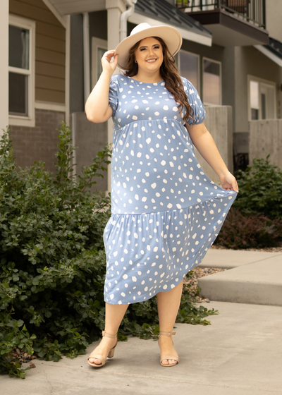 Plus size blue dress