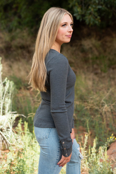 Side view of a charcoal top