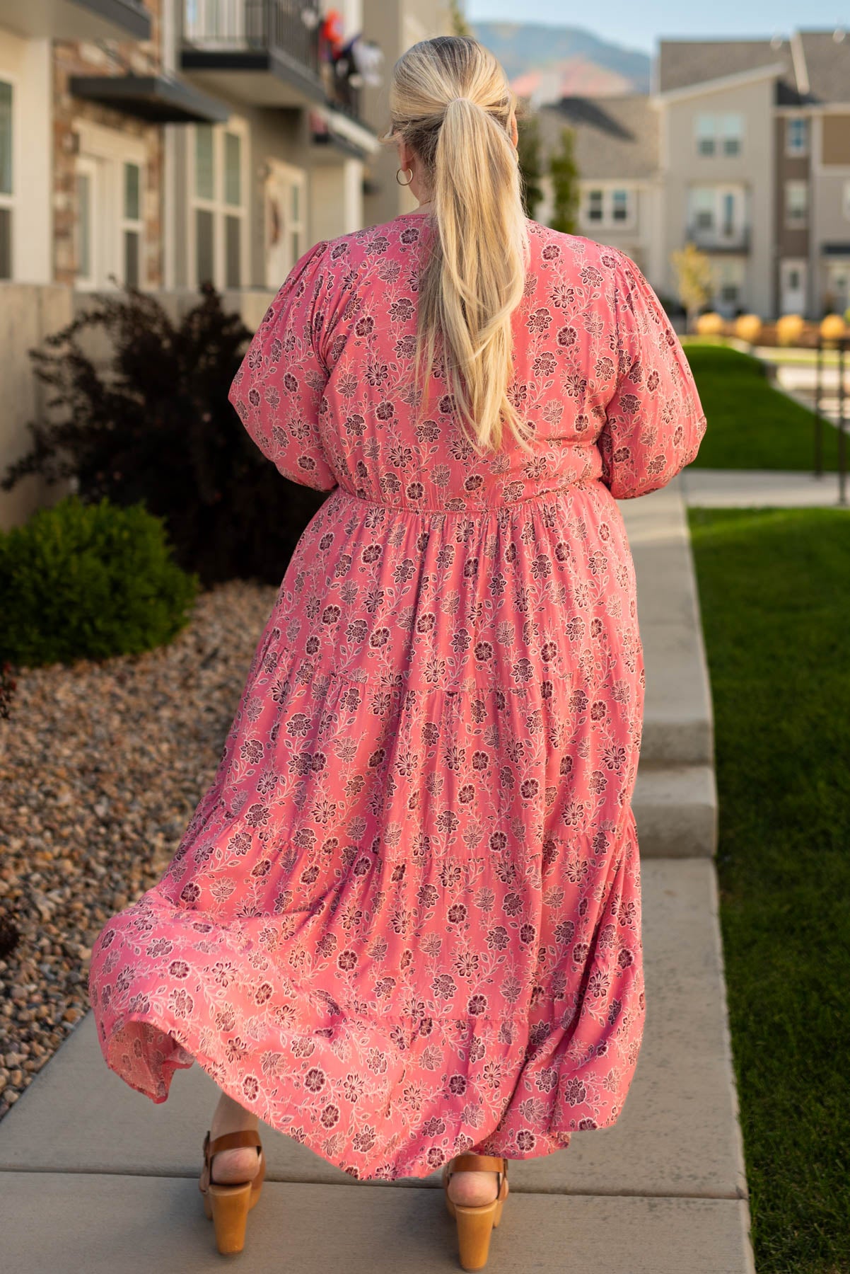 Audrey Pink Floral Dress