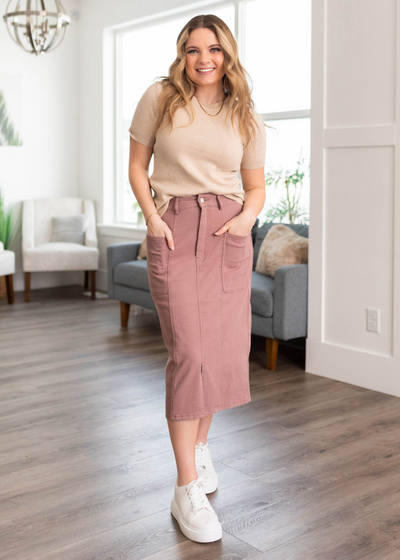 Mauve maxi skirt