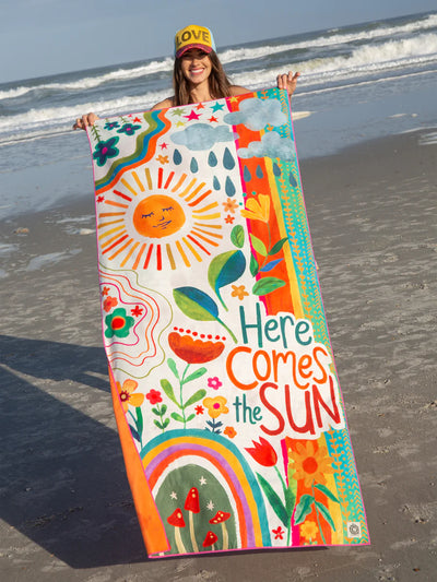 Here comes the sun micro fiber beach towel