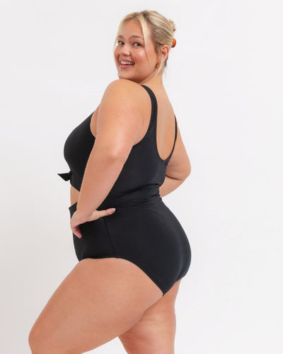 Black Knotted One-Piece