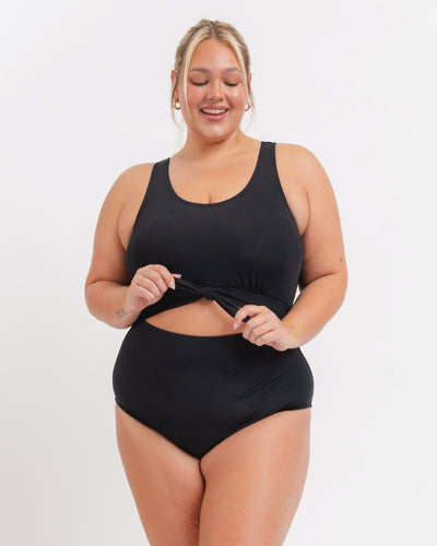 Black Knotted One-Piece