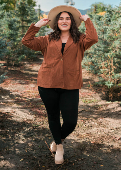 Plus size chestnut blazer