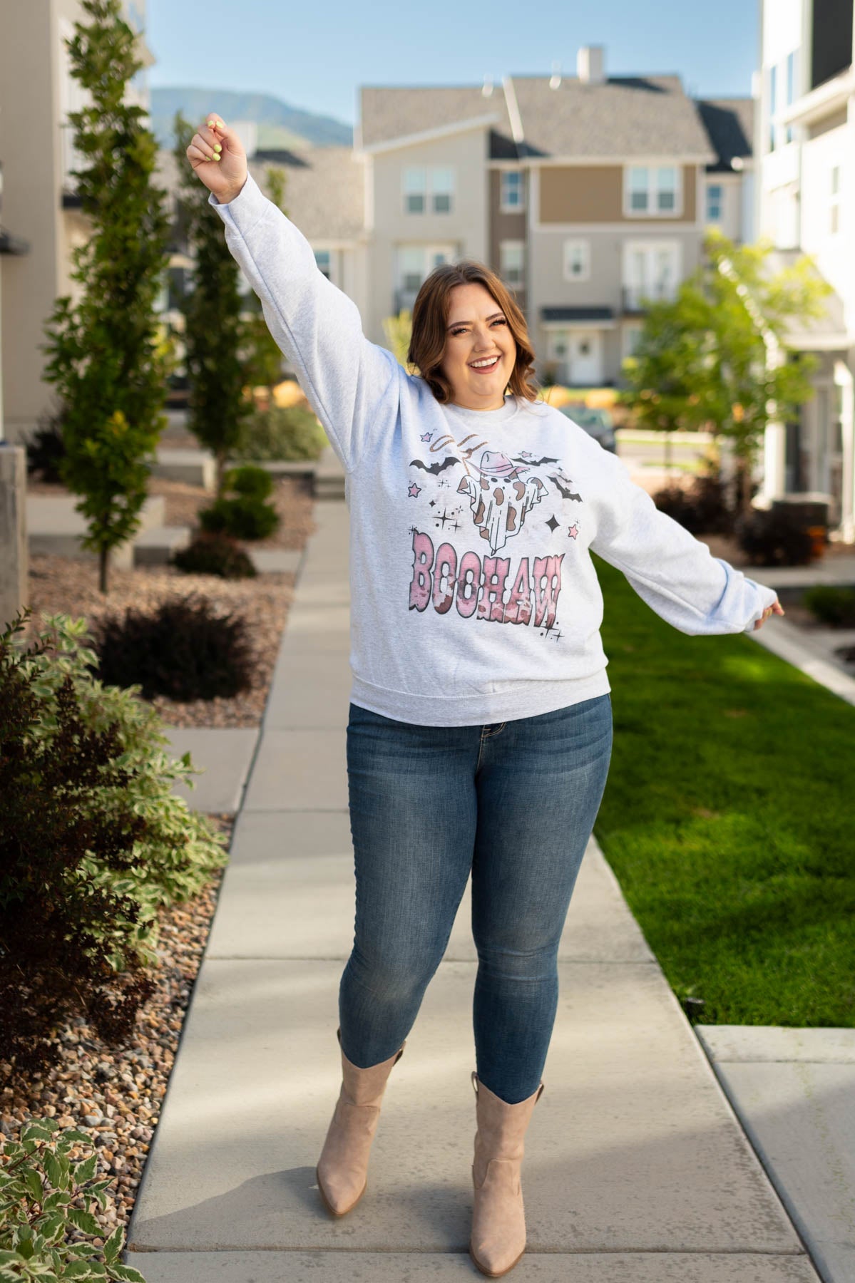 Long sleeve Halloween grey sweatshirt