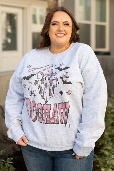 Plus size Halloween grey sweatshirt