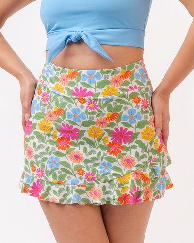 Breezy Floral Ultra High-Waist Skirt w/ Bottoms