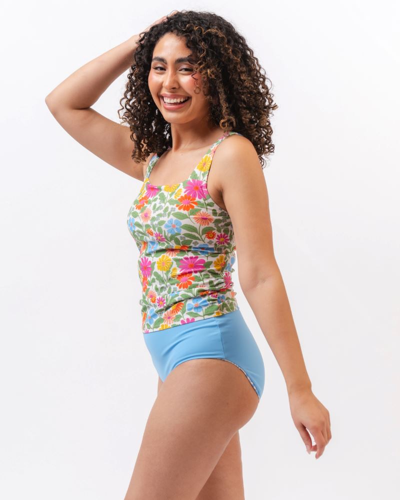 Breezy Floral Square Neck Tankini Top