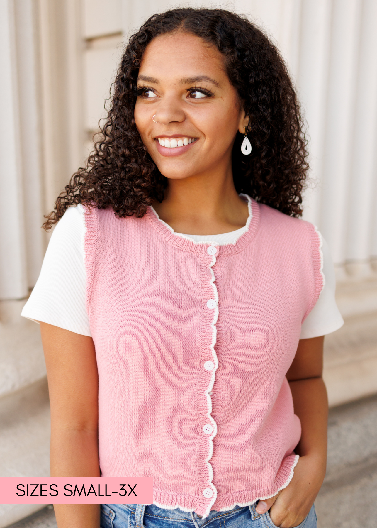 Dusty rose sweater vest